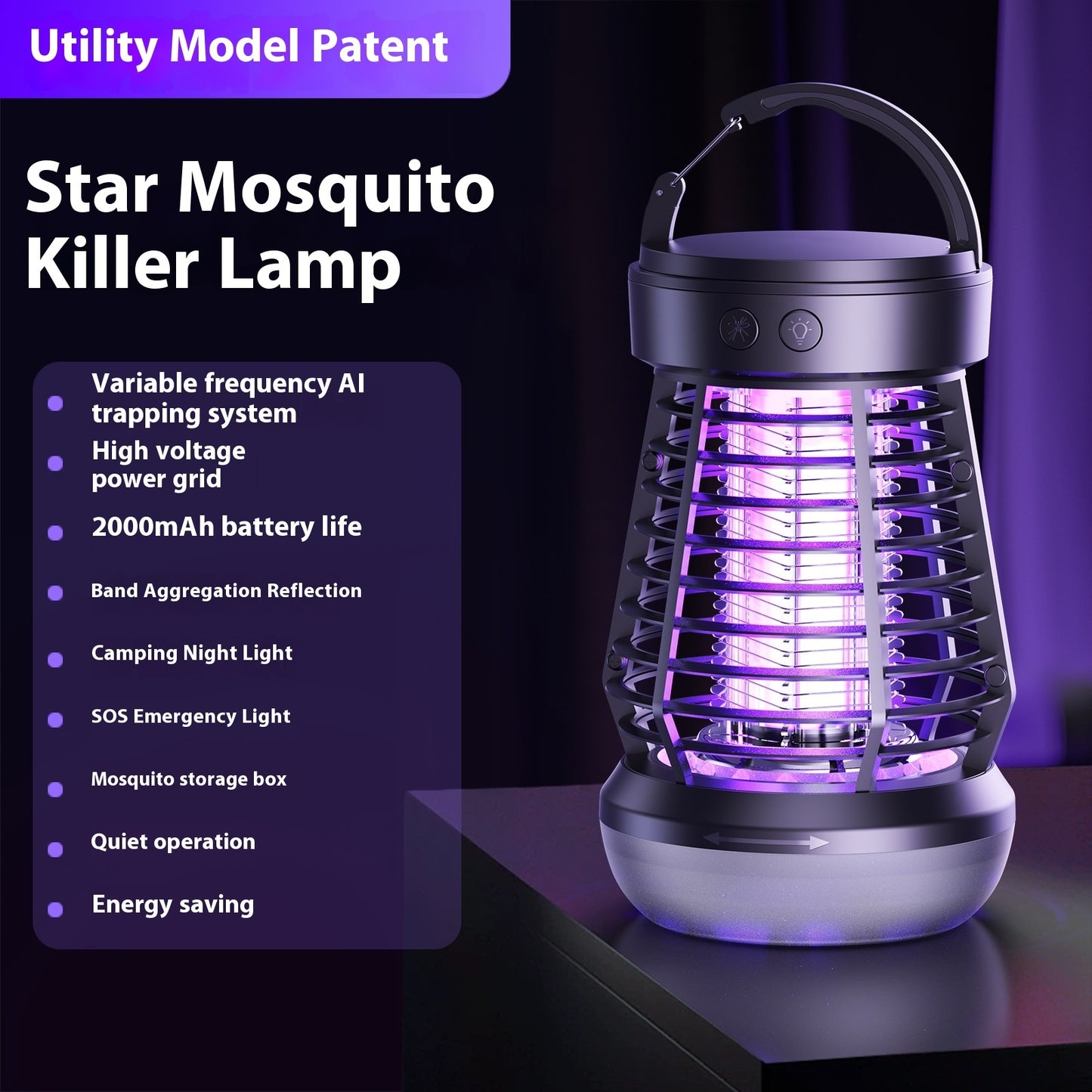 Mosquito Killing Lamp Indoor Outdoor Camping Lantern S0S Emergency Light Mosquito Killer