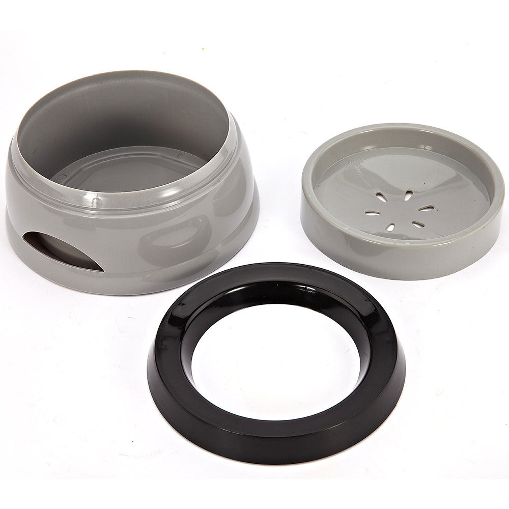 Pet Dog Bowls Floating Not Wetting Mouth Cat Bowl No Spill Drinking Water Feeder Plastic Portable Dog Bowl