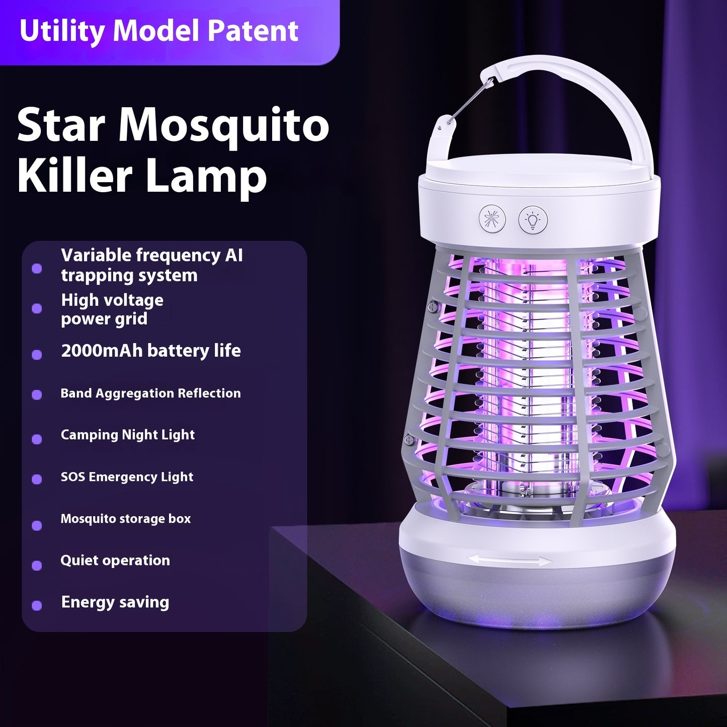Mosquito Killing Lamp Indoor Outdoor Camping Lantern S0S Emergency Light Mosquito Killer